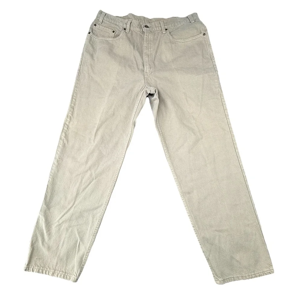 Levi's Jeans Mens 38x30‎ Beige Relaxed Fit Tapered USA Made 90s Vintage 550